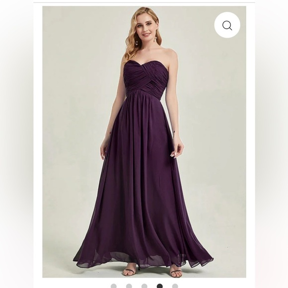 New May Queen Strapless Maxi Dress Gown Corset Top Evening Prom Purple Plum 10 - Picture 4 of 16